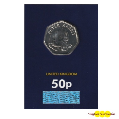 2020 BU 50p Coin (Card) - Peter Rabbit